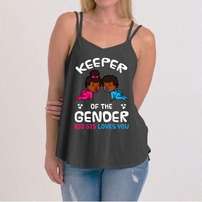 Keeper Of The Gender Big Sis Loves You African American Gift Women's Strappy Tank