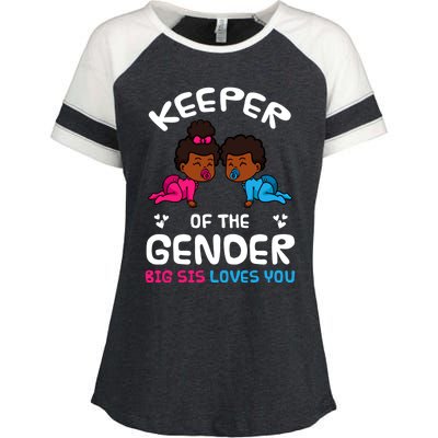 Keeper Of The Gender Big Sis Loves You African American Gift Enza Ladies Jersey Colorblock Tee