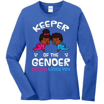 Keeper Of The Gender Big Sis Loves You African American Gift Ladies Long Sleeve Shirt