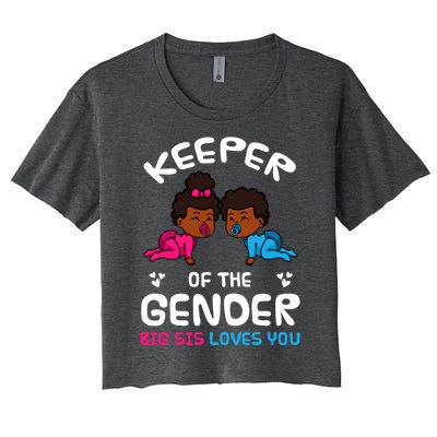 Keeper Of The Gender Big Sis Loves You African American Gift Women's Crop Top Tee