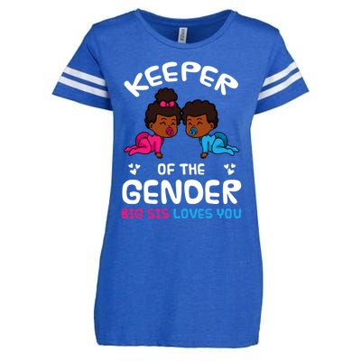 Keeper Of The Gender Big Sis Loves You African American Gift Enza Ladies Jersey Football T-Shirt