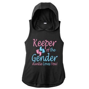 Keeper Of The Gender Auntie Gender Reveal Party Idea Ladies PosiCharge Tri-Blend Wicking Draft Hoodie Tank