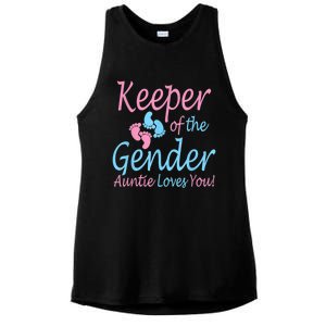 Keeper Of The Gender Auntie Gender Reveal Party Idea Ladies PosiCharge Tri-Blend Wicking Tank