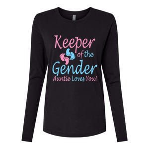 Keeper Of The Gender Auntie Gender Reveal Party Idea Womens Cotton Relaxed Long Sleeve T-Shirt