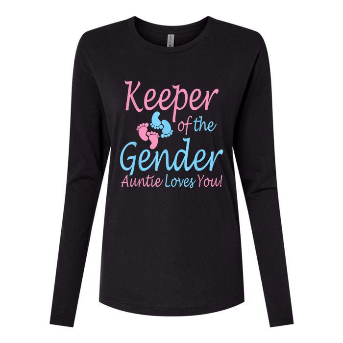 Keeper Of The Gender Auntie Gender Reveal Party Idea Womens Cotton Relaxed Long Sleeve T-Shirt