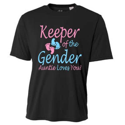 Keeper Of The Gender Auntie Gender Reveal Party Idea Cooling Performance Crew T-Shirt