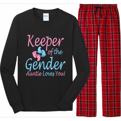 Keeper Of The Gender Auntie Gender Reveal Party Idea Long Sleeve Pajama Set