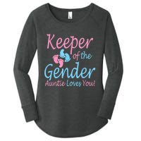 Keeper Of The Gender Auntie Gender Reveal Party Idea Women's Perfect Tri Tunic Long Sleeve Shirt