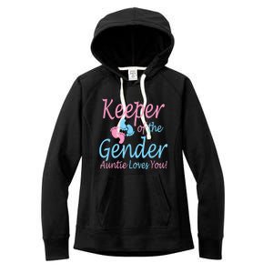 Keeper Of The Gender Auntie Gender Reveal Party Idea Women's Fleece Hoodie