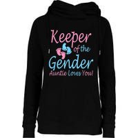 Keeper Of The Gender Auntie Gender Reveal Party Idea Womens Funnel Neck Pullover Hood