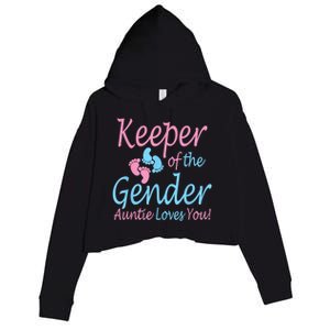 Keeper Of The Gender Auntie Gender Reveal Party Idea Crop Fleece Hoodie