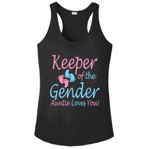 Keeper Of The Gender Auntie Gender Reveal Party Idea Ladies PosiCharge Competitor Racerback Tank