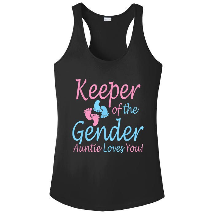 Keeper Of The Gender Auntie Gender Reveal Party Idea Ladies PosiCharge Competitor Racerback Tank