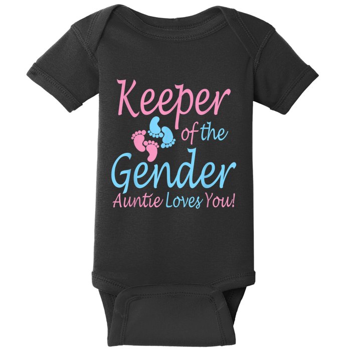 Keeper Of The Gender Auntie Gender Reveal Party Idea Baby Bodysuit