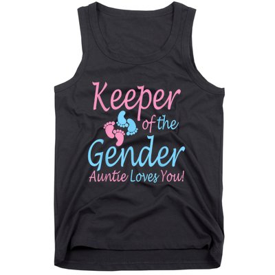 Keeper Of The Gender Auntie Gender Reveal Party Idea Tank Top