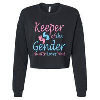 Keeper Of The Gender Auntie Gender Reveal Party Idea Cropped Pullover Crew