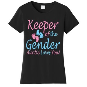 Keeper Of The Gender Auntie Gender Reveal Party Idea Women's T-Shirt