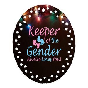 Keeper Of The Gender Auntie Gender Reveal Party Idea Ceramic Oval Ornament