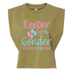 Keeper Of The Gender Auntie Gender Reveal Party Idea Garment-Dyed Women's Muscle Tee