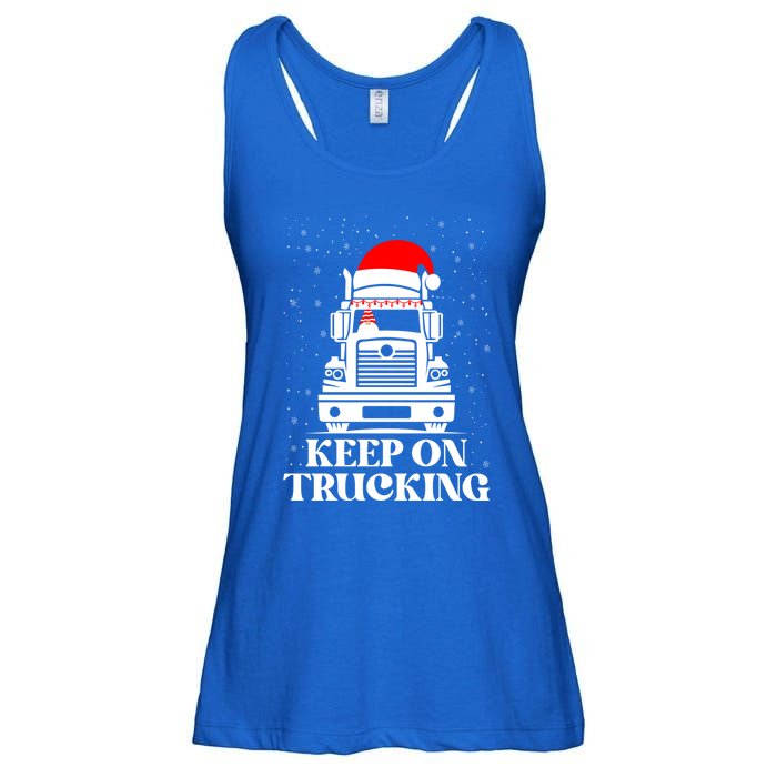 Keep On Truckin Christmas Truck Driver Xmas Trucking Season Gift Ladies Essential Flowy Tank