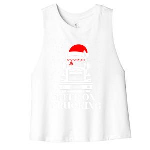 Keep On Truckin Christmas Truck Driver Xmas Trucking Season Gift Women's Racerback Cropped Tank