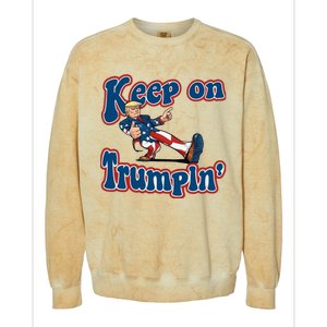 Keep On Trumpin Trump For President 2024 Colorblast Crewneck Sweatshirt