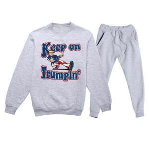 Keep On Trumpin Trump For President 2024 Premium Crewneck Sweatsuit Set