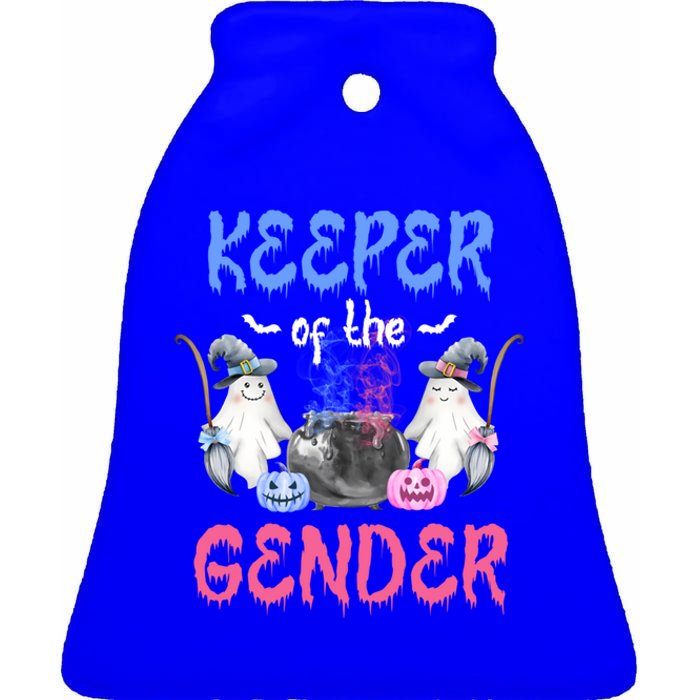 Keeper Of The Gender Booy Or Ghoul Gender Reveal Decoration Gift Ceramic Bell Ornament