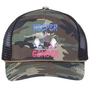 Keeper Of The Gender Booy Or Ghoul Gender Reveal Decoration Gift Retro Rope Trucker Hat Cap