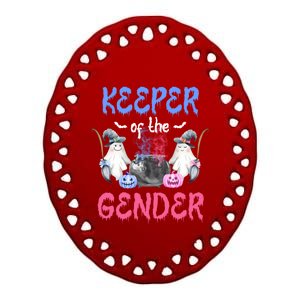 Keeper Of The Gender Booy Or Ghoul Gender Reveal Decoration Gift Ceramic Oval Ornament