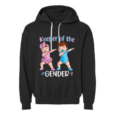 Keeper Of The Gender Reveal Party Baby Announcement  Garment-Dyed Fleece Hoodie