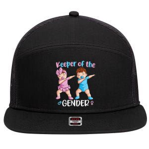 Keeper Of The Gender Reveal Party Baby Announcement  7 Panel Mesh Trucker Snapback Hat