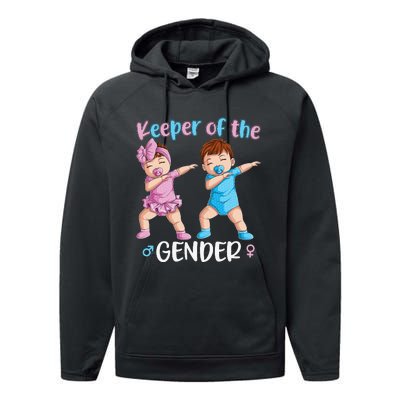 Keeper Of The Gender Reveal Party Baby Announcement  Performance Fleece Hoodie