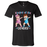 Keeper Of The Gender Reveal Party Baby Announcement  V-Neck T-Shirt