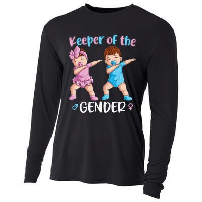 Keeper Of The Gender Reveal Party Baby Announcement  Cooling Performance Long Sleeve Crew