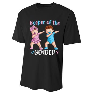 Keeper Of The Gender Reveal Party Baby Announcement  Performance Sprint T-Shirt