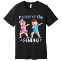 Keeper Of The Gender Reveal Party Baby Announcement  Premium T-Shirt