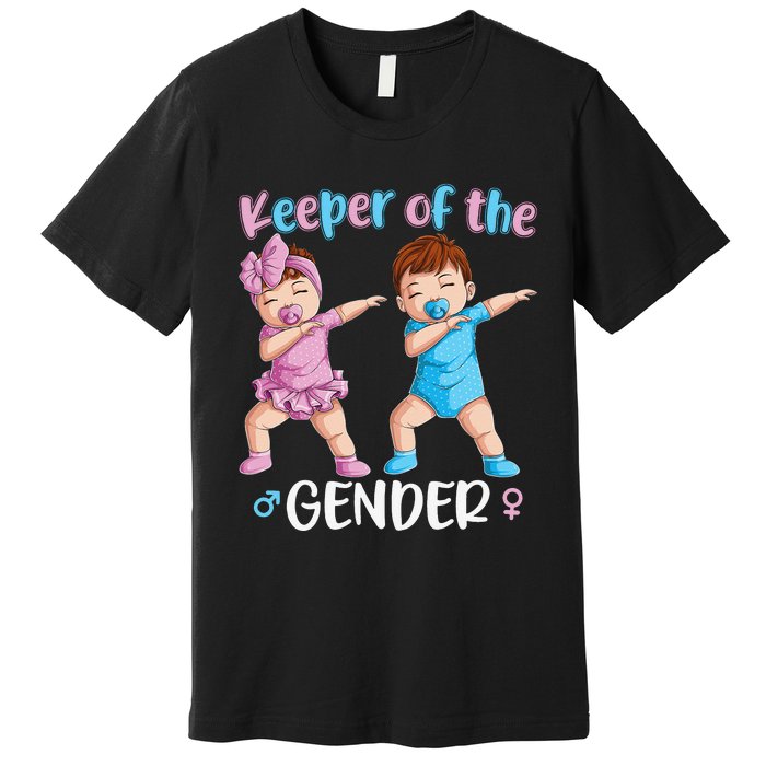 Keeper Of The Gender Reveal Party Baby Announcement  Premium T-Shirt