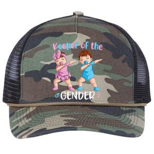 Keeper Of The Gender Reveal Party Baby Announcement  Retro Rope Trucker Hat Cap