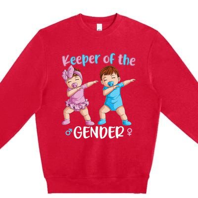 Keeper Of The Gender Reveal Party Baby Announcement  Premium Crewneck Sweatshirt