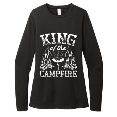 King Of The Campfire Bonfire Camping Couples Gift Cute Gift Womens CVC Long Sleeve Shirt