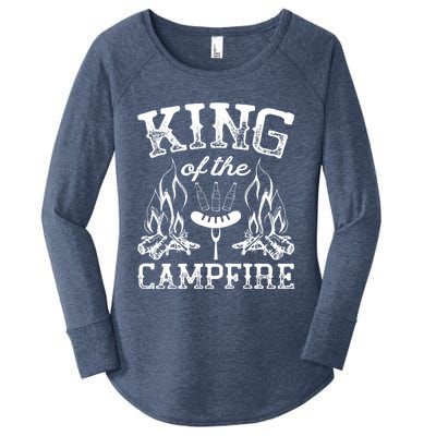 King Of The Campfire Bonfire Camping Couples Gift Cute Gift Women's Perfect Tri Tunic Long Sleeve Shirt