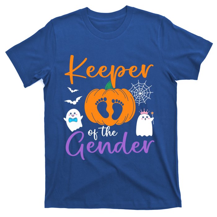 Keeper Of The Gender Reveal Halloween Pregnancy Pumpkin Gift T-Shirt