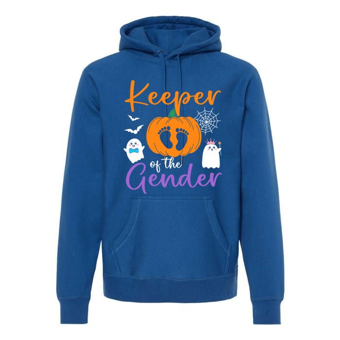 Keeper Of The Gender Reveal Halloween Pregnancy Pumpkin Gift Premium Hoodie