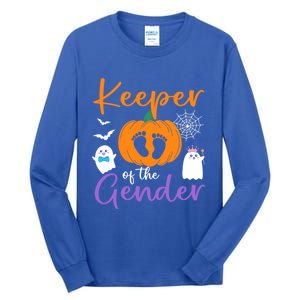 Keeper Of The Gender Reveal Halloween Pregnancy Pumpkin Gift Tall Long Sleeve T-Shirt