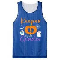 Keeper Of The Gender Reveal Halloween Pregnancy Pumpkin Gift Mesh Reversible Basketball Jersey Tank