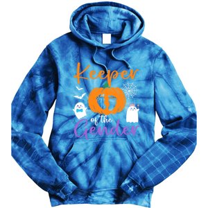 Keeper Of The Gender Reveal Halloween Pregnancy Pumpkin Gift Tie Dye Hoodie