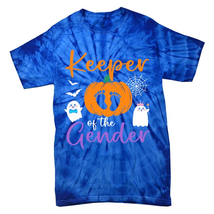 Keeper Of The Gender Reveal Halloween Pregnancy Pumpkin Gift Tie-Dye T-Shirt