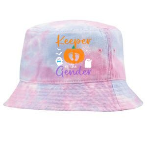 Keeper Of The Gender Reveal Halloween Pregnancy Pumpkin Gift Tie-Dyed Bucket Hat