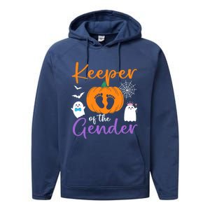 Keeper Of The Gender Reveal Halloween Pregnancy Pumpkin Gift Performance Fleece Hoodie